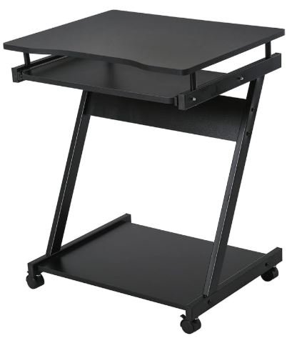 homcom computer desk with sliding keyboard tray