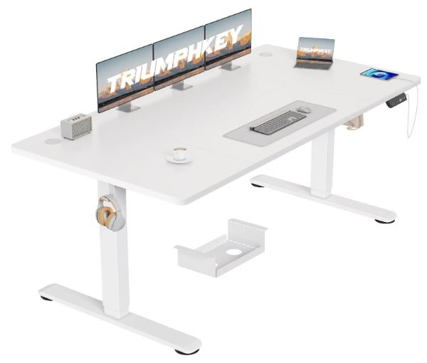 triumphkey desk big enough for 3 monitors