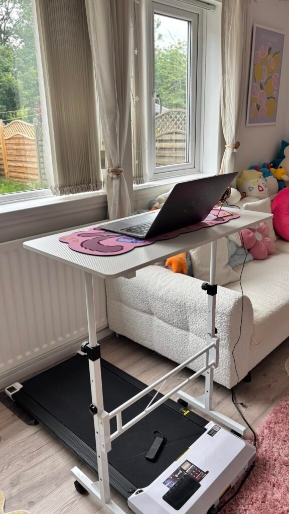 view of our own purchase testing homidec standing desk for small spaces our unboxing package arrival home office for several weeks to months