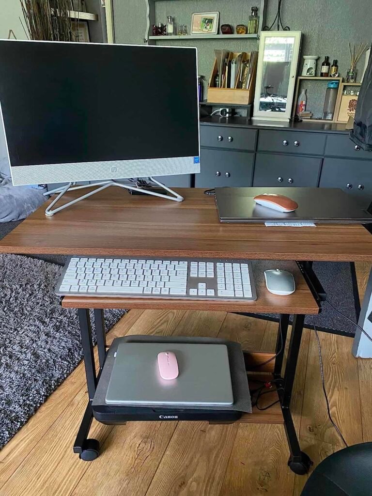 our own purchase testing view of dripex computer desk with keyboard tray our unboxing package arrival home office for several weeks to months