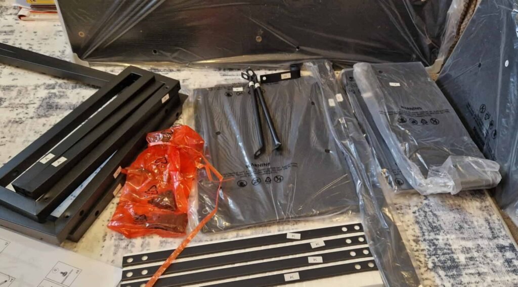 our own purchase testing view of grandder computer desk for small spaces our unboxing package arrival home office for several weeks to months