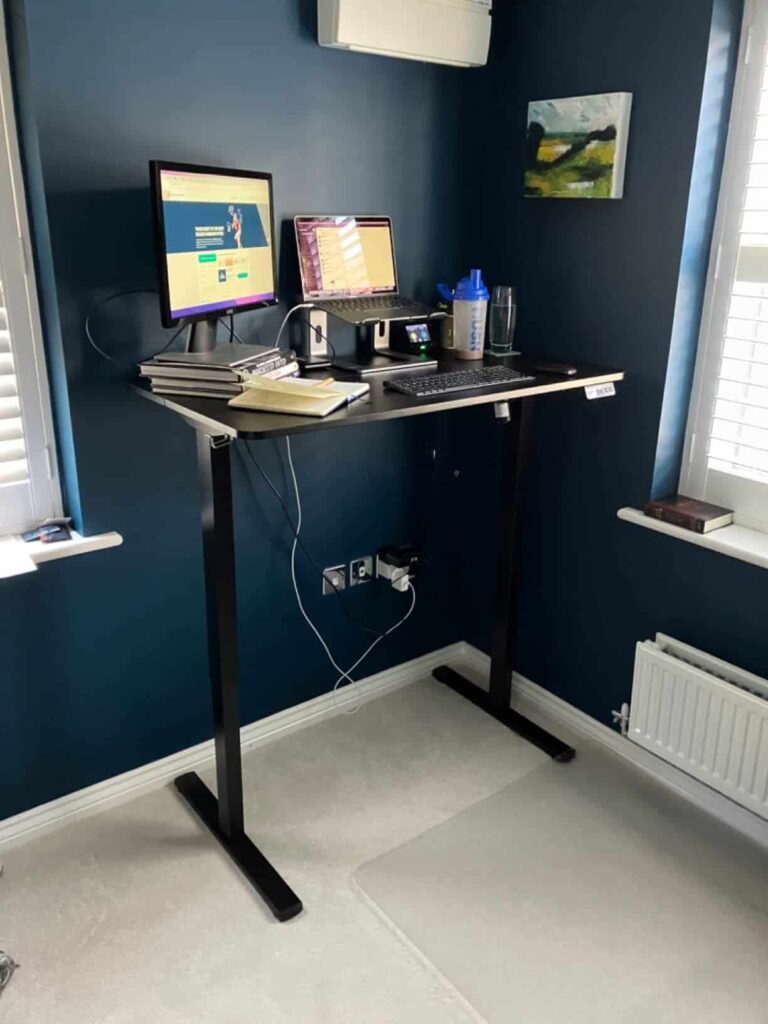 view of our own new purchase testing ergomaker computer desk for home office uk unboxing package arrival several weeks to months