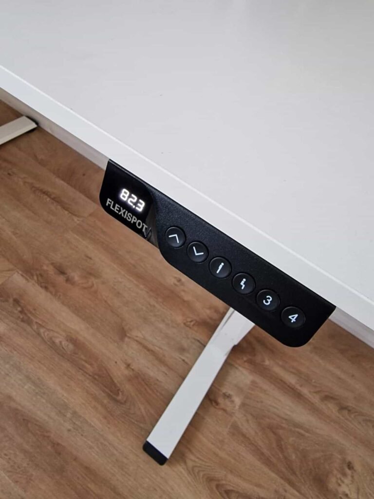 view of our own new purchase testing flexispot computer desk for 3 monitors unboxing package arrival several weeks to months