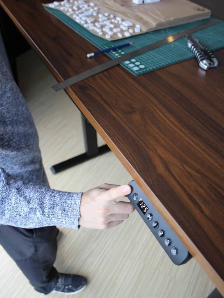 view of our own new purchase testing office desk for multiple monitors uk unboxing package arrival several weeks to months